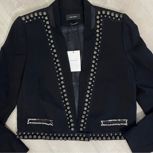 Isabel Marant Black Studded Embellished Wool Blazer Jacket - NEW! - Picture 4 of 17